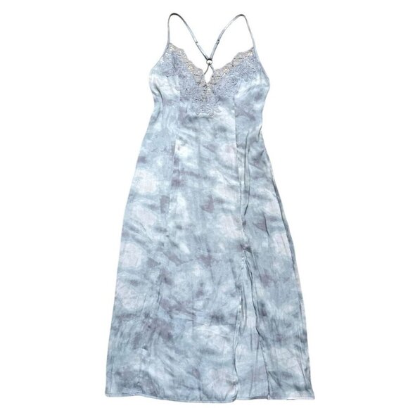 Intimately Free People Sz XS Dress Chasing Shadows Midi Slip Grey TieDye boho - Picture 3 of 6